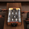 51cm Foosball Table with LED Lights and Realistic Players and 2 Balls-Brown