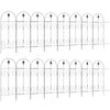 Outsunny Decorative Garden Fencing, 16PCs 44in x 25ft Outdoor Picket Fence Panels, Rustproof Metal Wire Landscape Flower Bed Border Edging, Black