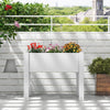 53L Raised Bed Grow Box with Water Level Monitor and Drainage Hole-White