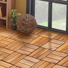 54 Pieces Acacia Wood Interlocking Patio Deck Tile with No-Tool Install