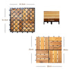54 Pieces Acacia Wood Interlocking Patio Deck Tile with No-Tool Install