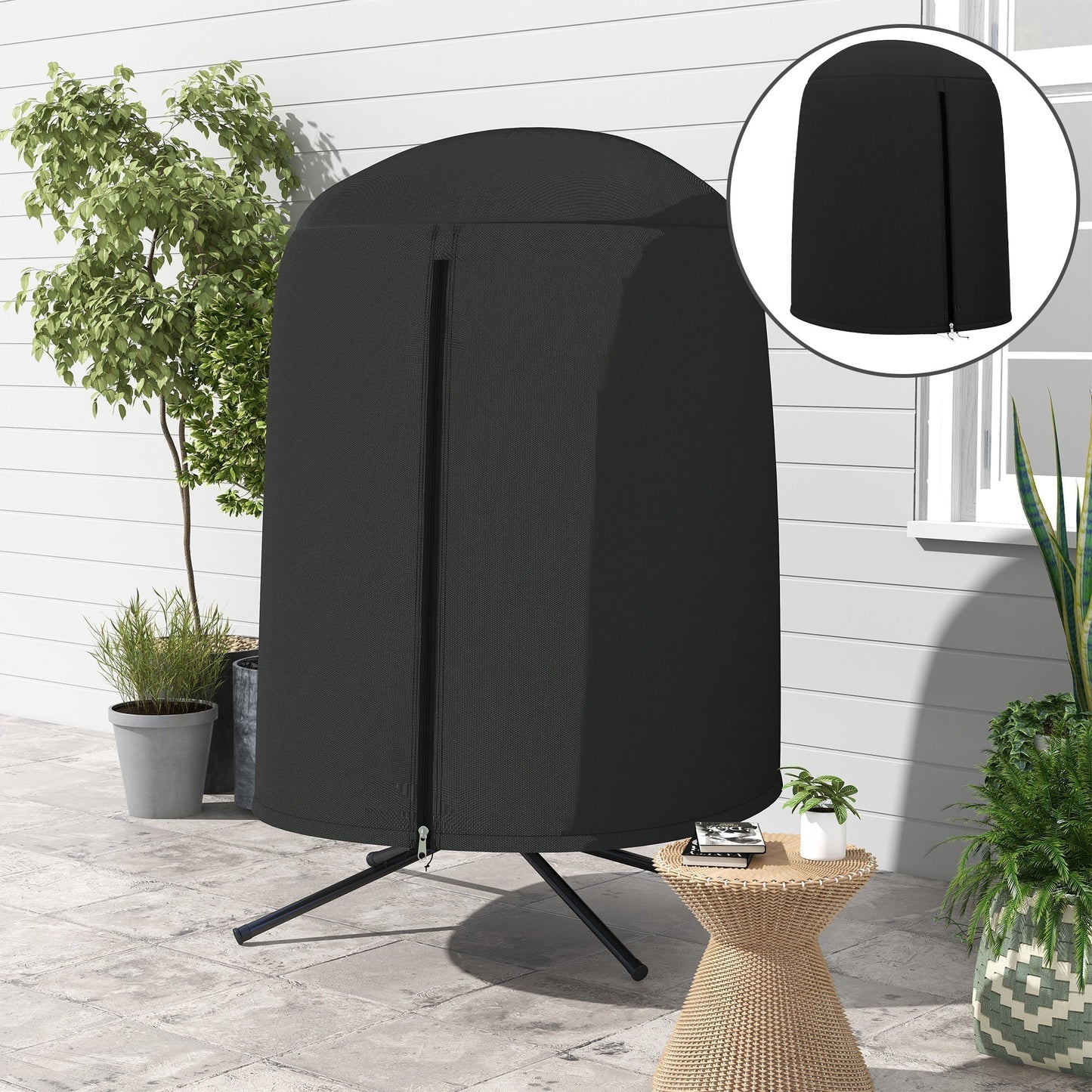 Outsunny 190 x a128cm Hanging Egg Chair Furniture Cover - Black