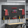 HOMCOM 28 Pcs Wall-Mounted Pegboard with 3 Boards, Garage Tool Storage Unit Black and Red