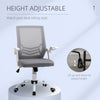 Vinsetto Office Chair with Flip-up Armrest, Mid Back Desk Chair with Mesh Back, Lumbar Support, Adjustable Height, Swivel Wheels for Home, Grey