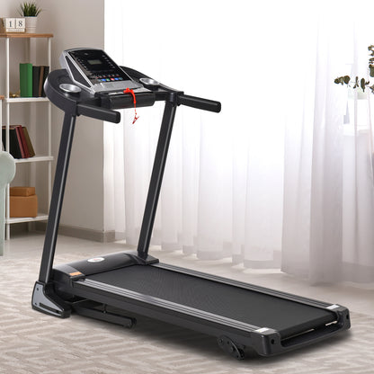 HOMCOM Folding Treadmill, 2.0HP Incline Treadmill Running Machine, 12.8 km/h, with LED Display, Manual Incline, 12 Preset Programs, Drink & Phone Holder for Home Gym Fitness