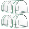 Outsunny Set of 2 Tunnel Greenhouse, Green Grow House with Roll-up Door, Steel Frame, Plastic Cover for Garden, Outdoor, 200 x 100 x 80cm, Clear