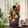 59 cm Outdoor Water Fountain with 3 LED Lights and Pump 4-Tier with Squirrels