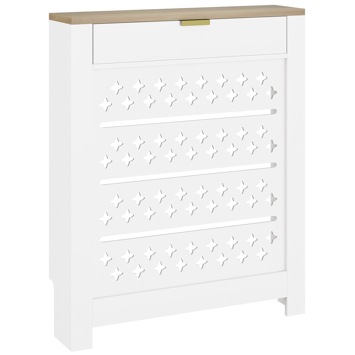 HOMCOM 78 x 19 cm Minimal Radiator Cover, with Drawer - White