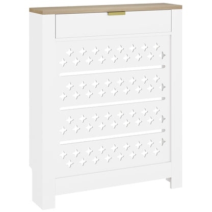 HOMCOM 78 x 19 cm Minimal Radiator Cover, with Drawer - White