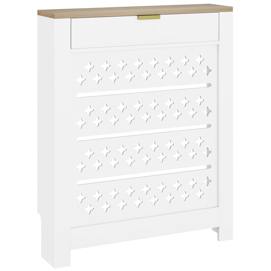 HOMCOM 78 x 19 cm Minimal Radiator Cover, with Drawer - White