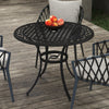 Outsunny Î¦90cm Four-Seated Round Aluminium Garden Table, with Parasol Hole