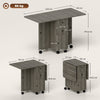 HOMCOM Multi-Storage Six-Person Drop Leaf Dining Table - Grey