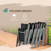 Outsunny 7 Piece Garden Dining Set, Outdoor Table and 6 Folding and Reclining Chairs, Aluminium Frame, Tempered Glass Top Table, Texteline Seats, Black