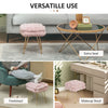 HOMCOM Velvet-Feel Bold Woven Footstool - Pink