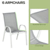 Outsunny Seven-Piece Outdoor Dining Set - Grey