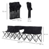 Outsunny 6 Seat Folding Sports Bench Portable Sports Team Bench Spectator Chair with Cooler Bag and Carrying Bag for Outdoor Picnic Camping - Black