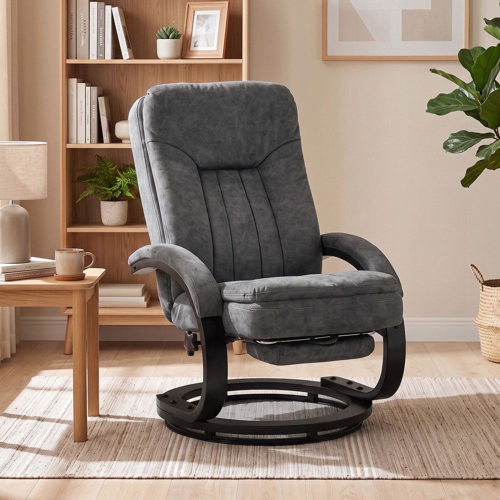 HOMCOM Swivel Recliner Chair in Dark Grey