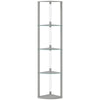 HOMCOM LED Floor Lamp with Shelves, Dimmable Standing Lamp with Foot Switch for Living Room, Bedroom, Grey