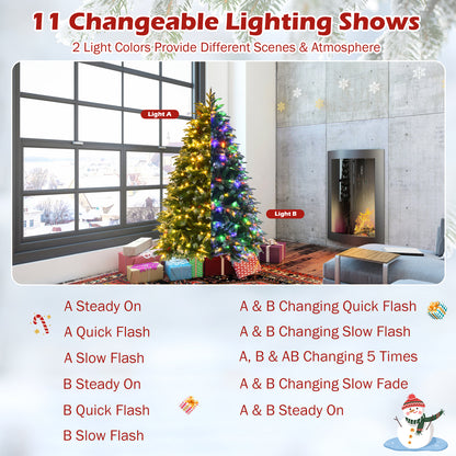 5/6 Feet Artificial Christmas Tree with LED Lights and Tips-5 ft