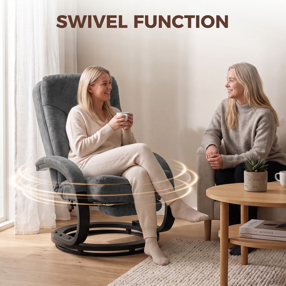 HOMCOM Swivel Recliner Chair in Dark Grey