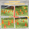 PawHut Dog Agility Equipment Set of Six Cones, Six Poles with Carry Bag, Three-Piece Adjustable Height Jumping Obstacles Orange