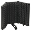 HOMCOM Studio Microphone Isolation Shield, Foldable Adjustable Recording Studio Equipment, 3-Panel High Density Absorbent Foam Shield with 3/8