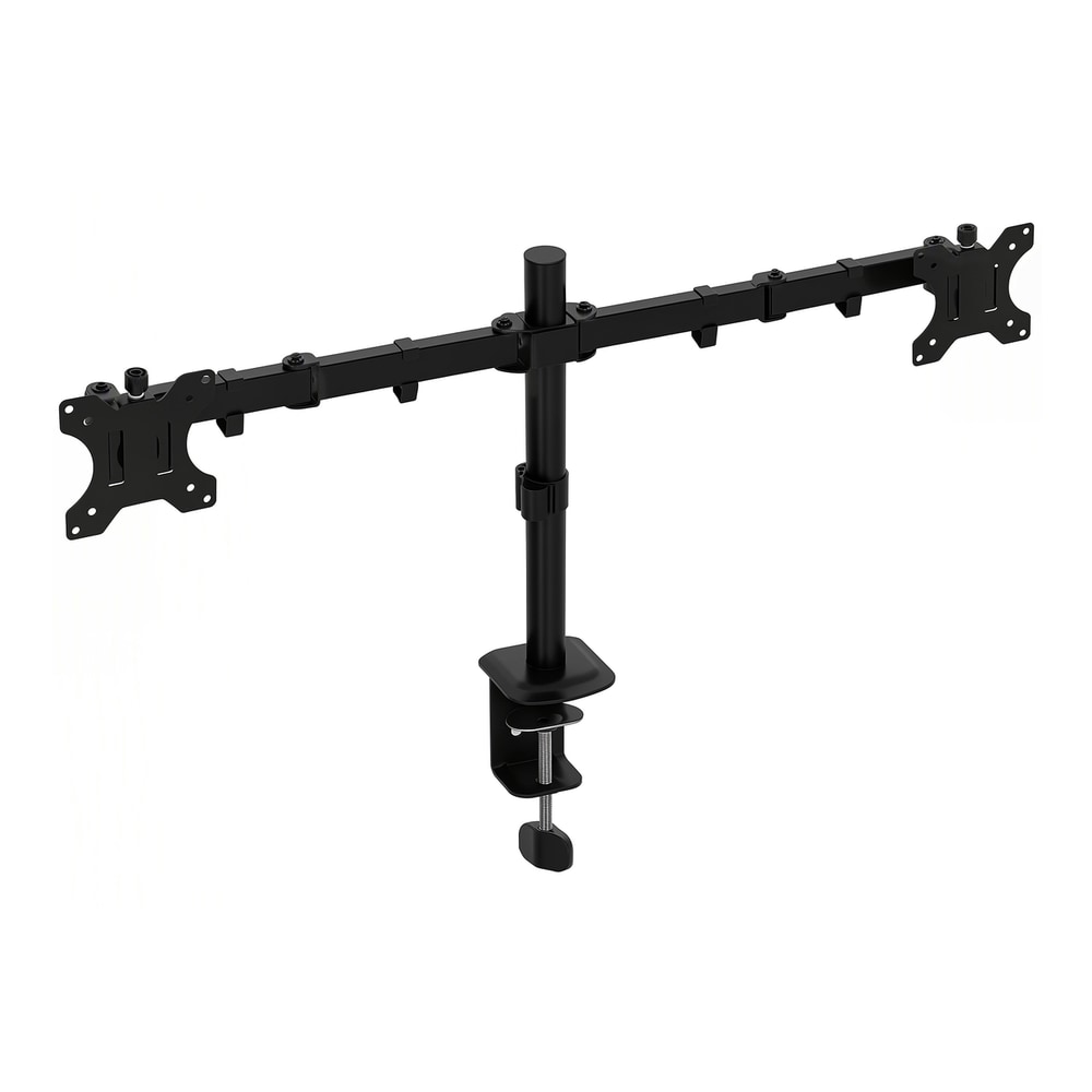 HOMCOM Dual Monitor Stand for 2 Screens up to 32", Height Adjustable Monitor Riser with Tilt, Swivel & 360° Rotation