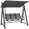Outsunny 3 Seater Swing Chair, Garden Swing Bench with Adjustable Tilting Canopy, Breathable Mesh Seat 360 kg Capacity, Grey