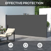 Outsunny Retractable Side Awning, Outdoor Privacy Screen for Garden, Hot Tub, Balcony, Terrace, Pool, 400 x 180cm, Dark Grey