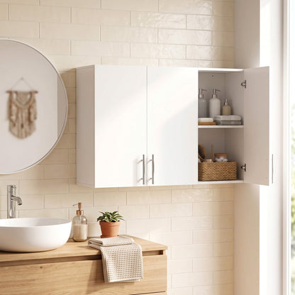 HOMCOM Bathroom Wall Cabinet in White