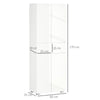 HOMCOM 4-Door Kitchen Cupboard, Tall Freestanding 5-Tier Storage Cabinet with 3 Adjustable Shelves, 2 Drawers for Living Room, Dining Room, Push to Open Design, High Gloss White