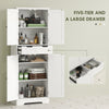 HOMCOM Tall Bathroom Storage Cabinet - White