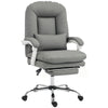 HOMCOM Ergonomic Executive Office Chair, Velvet Reclining Desk Chair with Lumbar Support, Footrest, Plush Thick Cushion, Grey