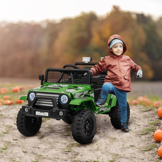 AIYAPLAY 12V Battery Powered Kids Ride-On Car in Green