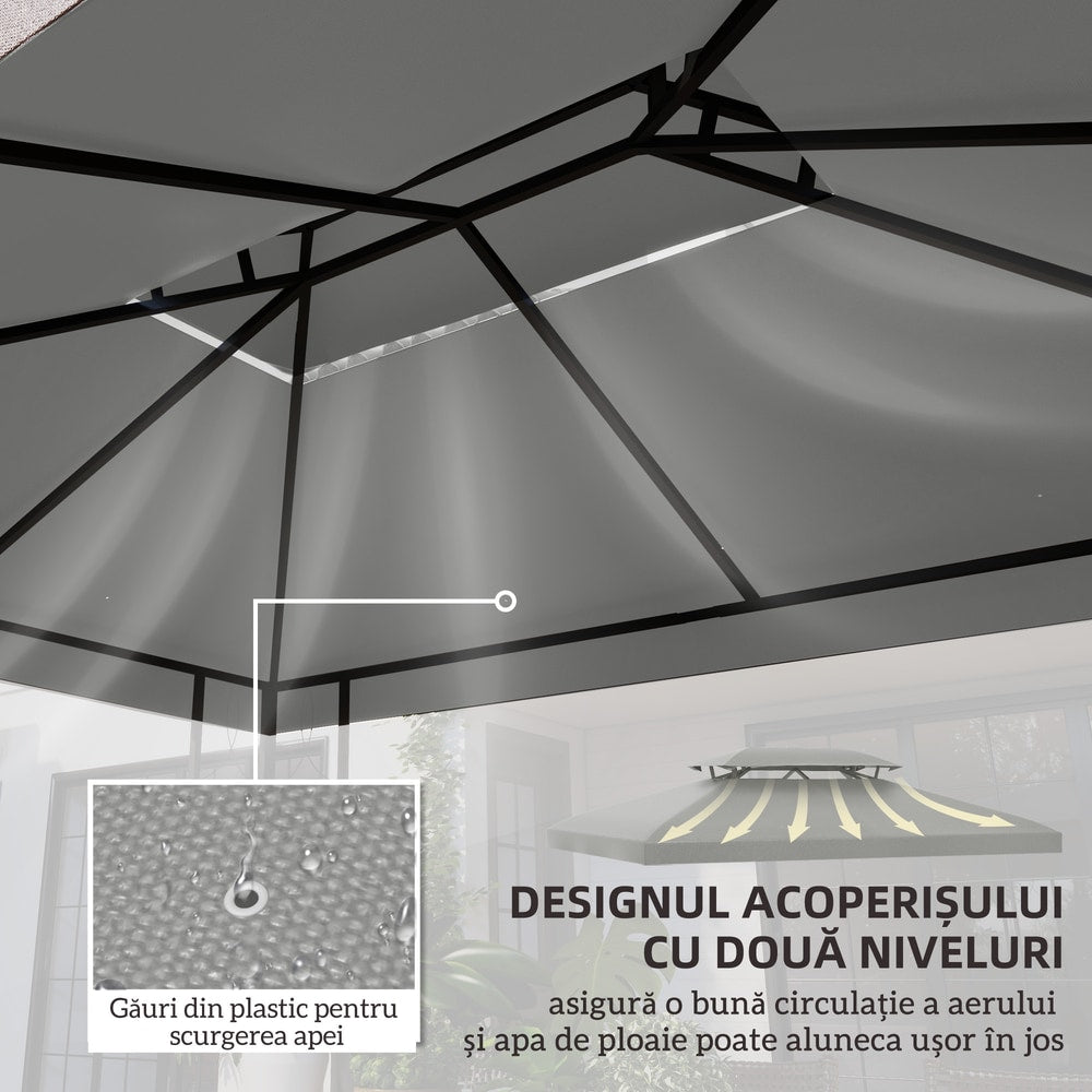Outsunny Gazebo Roof Replacement in Light Grey