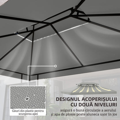 Outsunny Gazebo Roof Replacement in Light Grey
