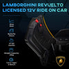 AIYAPLAY Lamborghini Revuelto Licensed 12V Ride on Car w/ Butterfly Doors, Transport Wheels, Suspension, Remote Control, Black