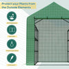 Outsunny Walk-in Greenhouse with 4 Tier 24 Shelves, Portable Grow House with Roll-up Zipped Door, 244 x 180 x 210cm, Green