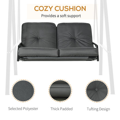 Outsunny 2 Seater Garden Swing Chair in Grey