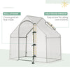 Outsunny Walk In Tomato Greenhouse Garden Outdoor Mini Greenhouse Flower Planter Steel Frame with Zipped Door & Window, PE Cover, 180 x 100 x 168CM, White