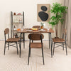 5 Piece Dining Table Set Rectangular with Backrest-Rustic Brown
