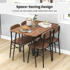 5 Piece Dining Table Set Rectangular with Backrest-Rustic Brown