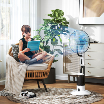 HOMCOM Spray Misting Fan in White