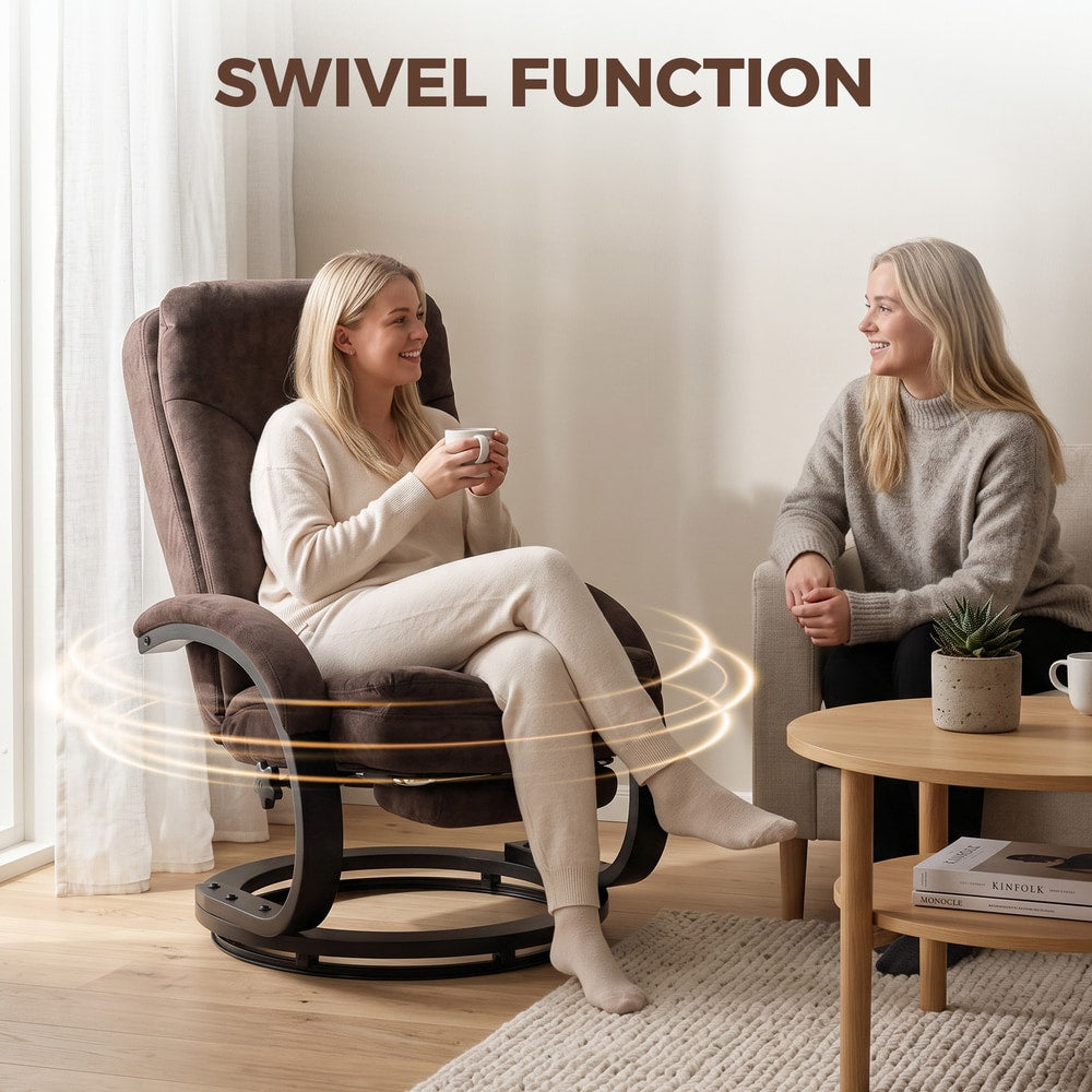 HOMCOM Swivel Recliner Chair in Dark Brown