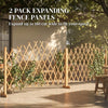 Outsunny 2 Pack Expanding Fence Panels, Wooden Freestanding Garden Fence with Stable Feet, 180 x 30 x 103cm, Brown