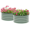 Outsunny Set of 2 Raised Garden Bed, Metal Planter Box with Safety Edging, Easy-to-assemble Stock Tank, Green
