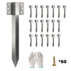 Outsunny 20 Pack Railway Sleeper Brackets, 41 cm Heavy Duty Galvanised Steel Sleeper Stakes with Screws and Gloves