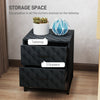 HOMCOM Bedside Tables Set of 2, Modern Bedside Table Nightstand with 2 Drawers, Bedside Cabinet Sofa Side Table with Storage, Steel Legs for Bedroom, Living Room, Black
