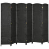 HOMCOM 6 Panel Folding Room Divider, Freestanding Privacy Screen for Living Room, Bedroom and Office, 240 x 170cm, Black