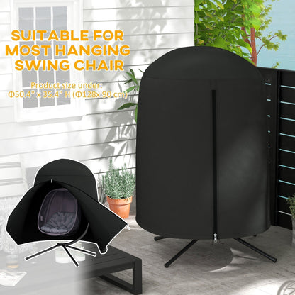 Outsunny 190 x a128cm Hanging Egg Chair Furniture Cover - Black